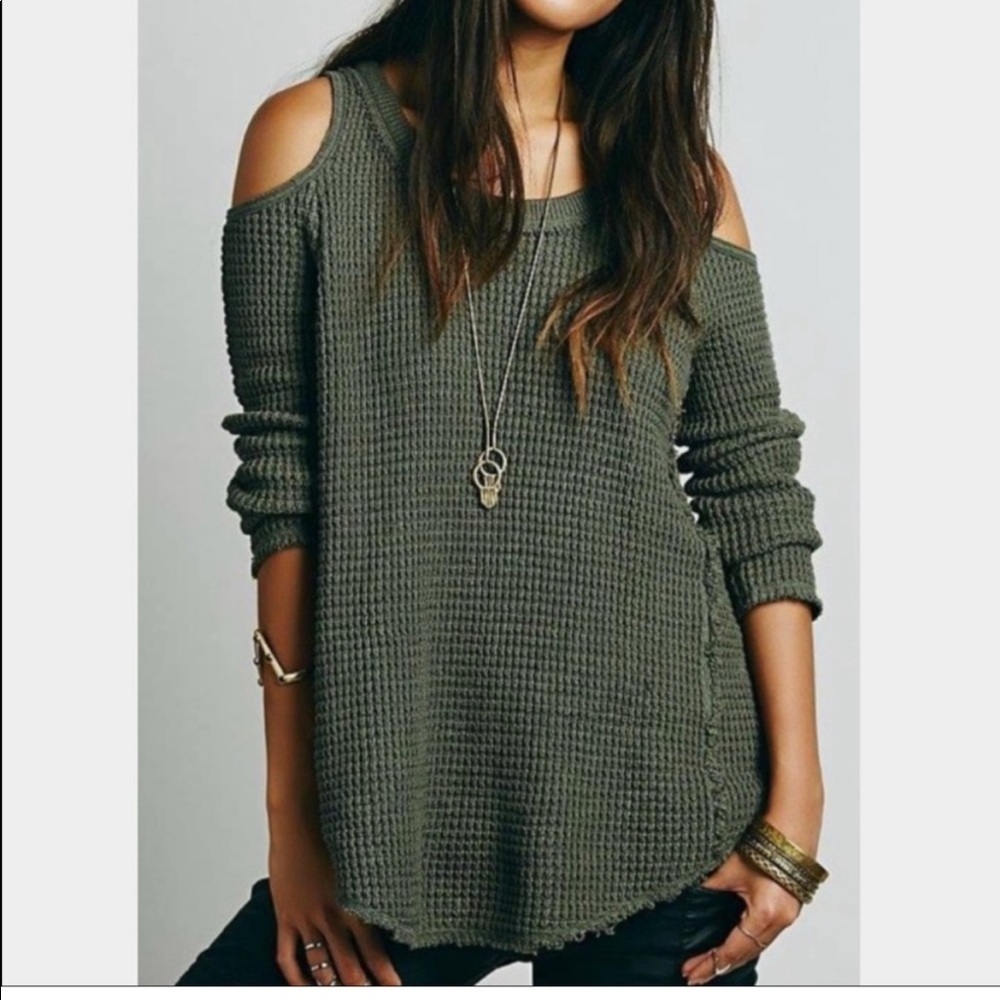 Free People Cold Shoulder Sweater